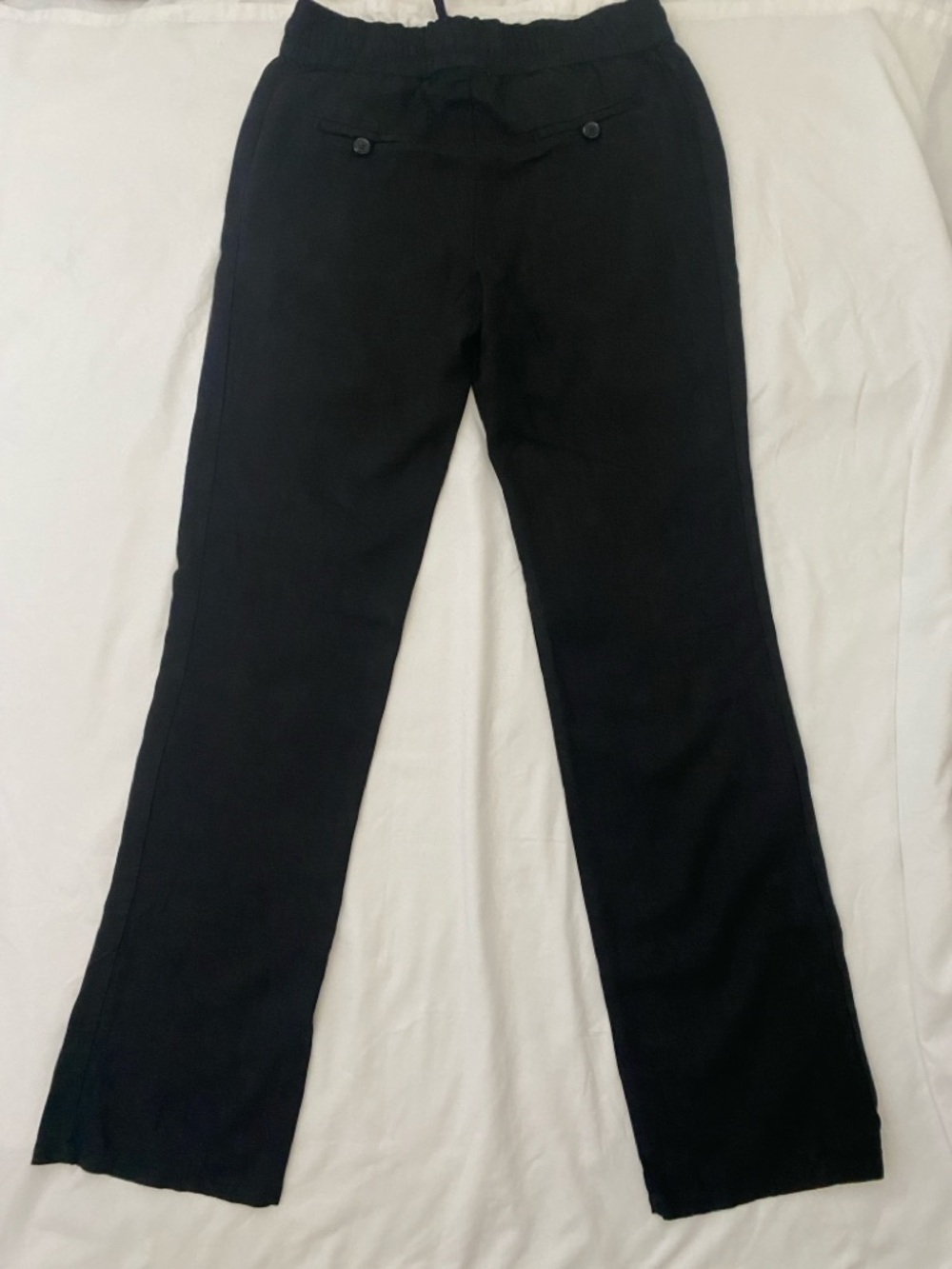 Love Tree Black Drawstring Linen Blend Pants, Size S - Picture 2 of 8
